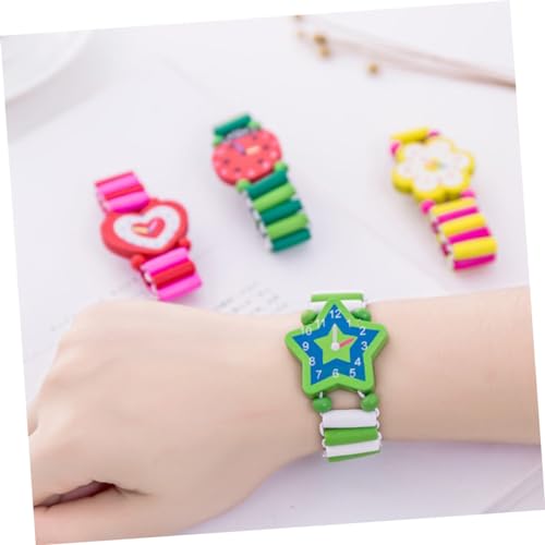 6pcs Watch Reloj para Niños Toy Watch Kids Watch Cartoon Ristwatches Wood Wristwatches Cartoon Crafts Wooden Wooden Crafts Prize Wooden Table Child Wooden Cartoon3