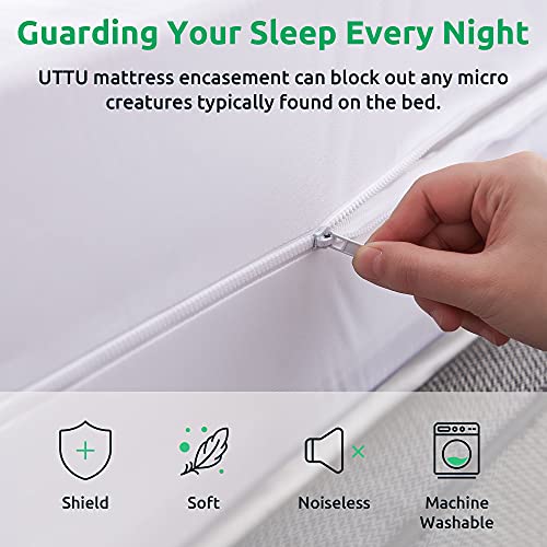 UTTU Zippered Mattress Encasement Twin, Detachable & Replaceable Upper Cover, 360° Protection Mattress Protector for Block Out Liquid, Four-Sided Mattress Cover (Fits 6-10 in. H) - Thumbnail 4