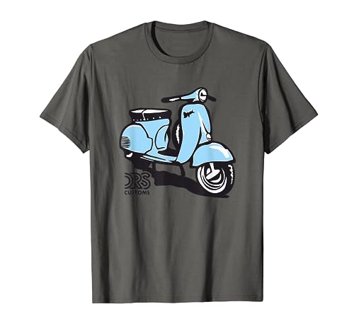 Scooter classico Piaggio dall'Italia blu Maglietta