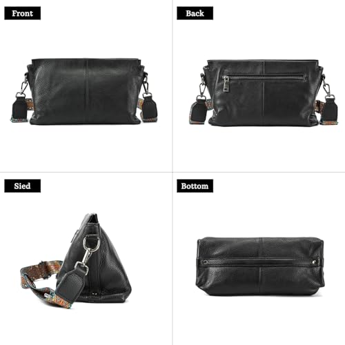Image of Genuine Leather Women Shoulder Bag Small Crossbody Bags Purse Mini Casual Hobo Lady Handbags and Purses Messenger Satchel