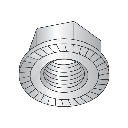 5/16-18 Serrated Hex Flange Locknuts / 18-8 Stainless Steel (Carton: 1,000 pcs)