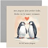 Romantische Karten für Ehemann oder Ehefrau – Pinguin-Karte, Hochzeitstag, Jahrestag – Du bist mein Pinguin – niedliche romantische Valentinstagskarte für Freundin, Freund, Ehefrau, Eheman