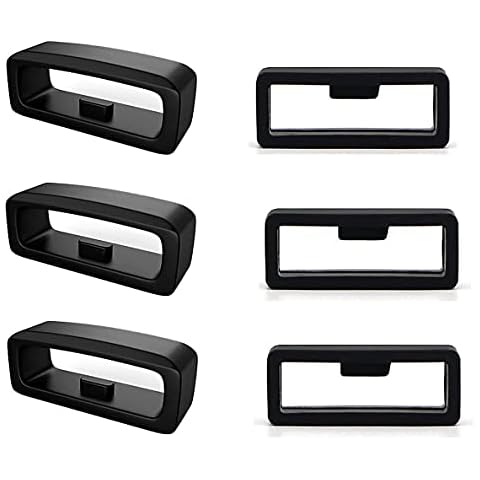 Strap Rings with Holder, Rubber Watch Band Loop, Silicone Watch Strap Holder ( 22mm Width ,Black ) Cover