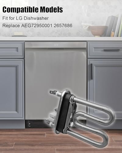 Image of TIKSCIENCE AEG72950001 Dishwasher Heater Assembly Fit for LG Dishwasher Replace 2657686 PS7788065, Dishwasher Heating Element