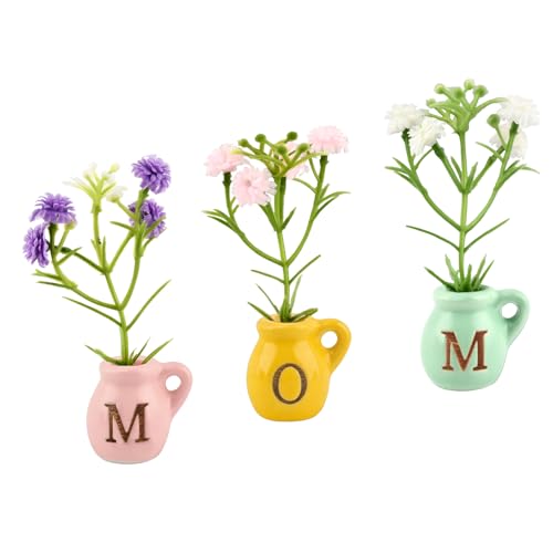 Imanes decorativos cerámicos mini jarrón set x3