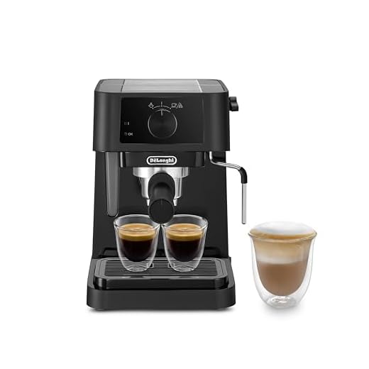 De'Longhi Stilosa EC230.BK, cafetera espresso tradicional con bomba barista, espresso y capuchino, 2 tazas, negro
