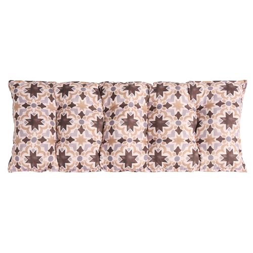OHS Garden Bench Cushion 2 Seater Tile Print Bench Cushion Seat Pad for Patio Kitchen Garden Furniture Cushions Soft Waterproof Comfy Dining Bench Indoor Outdoor Cushions Natural