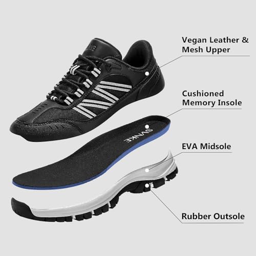 SVNKE Tênis masculino de caminhada, leve, para acampamento e trekking, casual, com cadarço, confortá