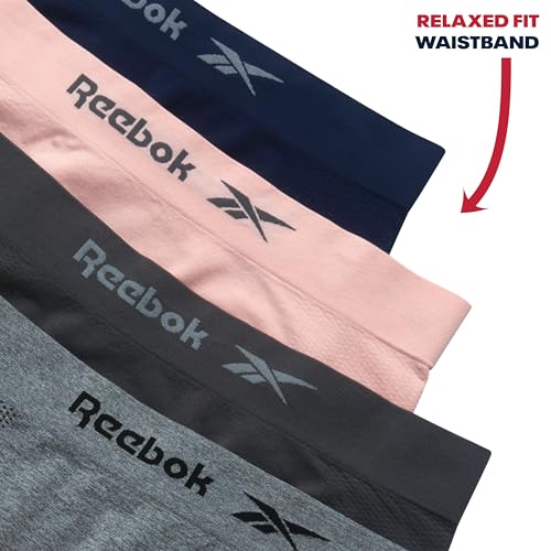 Image of Reebok Womens Boyshorts - 8 Pack Soft Stretch Performance 6 inch Inseam Tag Free Womens Underwear Seamless Boyshort Panties