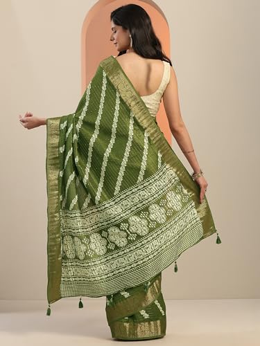 Image of Libas Printed Silk Blend Saree for Women With Unstitched Blouse Piece | Traditional Saree for Festive & Wedding
