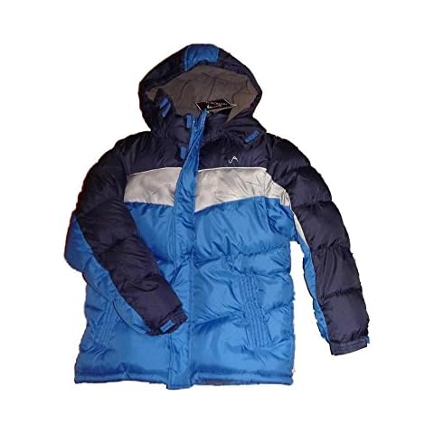 Vertical '9 Boys Blue Insulated Puffer Jacket Winter Snowboard Coat 12-14 Cover