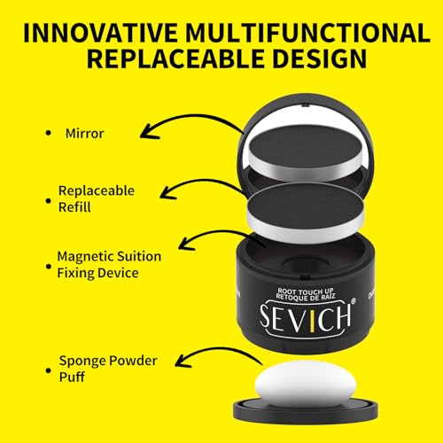 Image of Sevich Hairline Powder, Gray Root Touch Up, Sweatproof, Light Brown