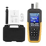 Air Quality Monitor Dust Particle Counter,High Sensitivity 3-Channel PM0.3/2.5/10 um Temperature and Humidity Monitor/USB Recharge Data Transfer/Storge Pollution Monitor