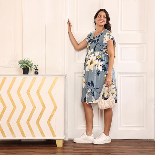 Image of MomToBe Women's Fit and Flare Knee Length Dress