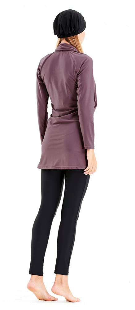 Costume da Bagno Musulmano a Copertura Totale Costume da Bagno Modesto per Le Donne Costume da Bagno Burkini a Maniche Lunghe Sportivo Islamico Hijab Beachwear