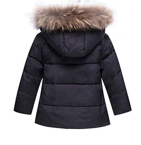 image for JELEUON Baby Girls and Boys Winter Warm Hooded Fur Trim Zipper Snowsui
