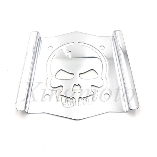 NBX- Plaque de dossier Sissy Bar chromée universelle Motif tête de mort Cover