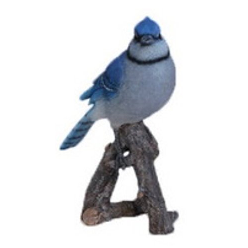 Estatua de pájaro azul en rama miniatura 2