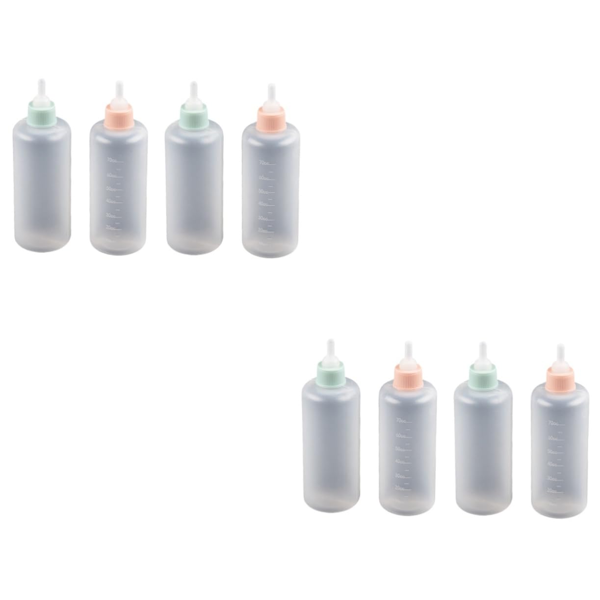 VANZACK 2sets Pet Dog Cat Breeding Bottles Safe and Portable Feeding Kit 4pcs*2