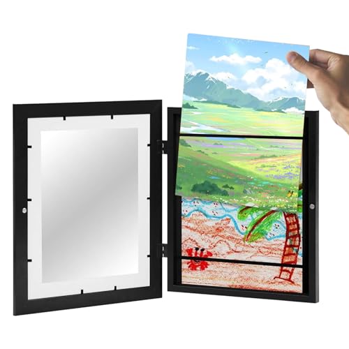 Teckningsram för barn,Skolbarnskonstramar i trä | Tavelramar med magnetisk stängning för matsal, barnkammare, öppen spis, sovrum, barnrum Yumna