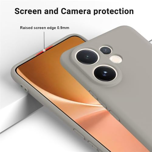 Image of DIZORO Microfiber Candy Back Cover Case for Vivo V60 5G / V60e 5G / Vivo T4 Pro 5G Soft Silicone Rubberized Case with Camera Protection (TPU, Titanium)