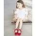 Kiderence Little Toddler Girls Dress Shoes Ballerina Ballet Flats Kids Red Mary Janes Size 11