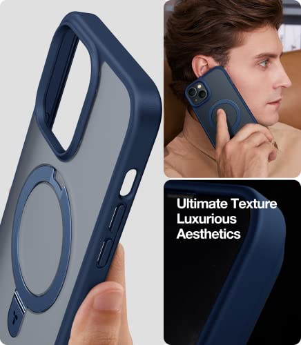 Image of TORRAS for iPhone 13 /14 Case Magnetic Stand, Compatible with MagSafe, Flexible & Stable Kickstand, Military-Grade Protection Anti-Scratch Back Slim Yet Durable Case, Ostand Series, Navy Blue 6.1 inch