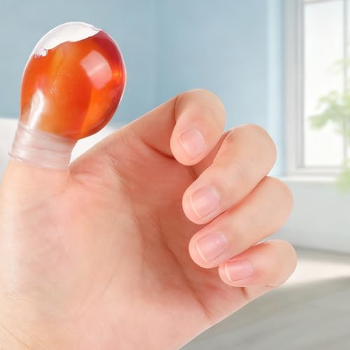 Image of HANNEA 4Pcs Finger Soaking Cups, Waterproof Finger Protector for Recovery and Treatment, Reusable Silicone Finger Cover for Soaking, Wound Care, and Nail Treatment, Szie S