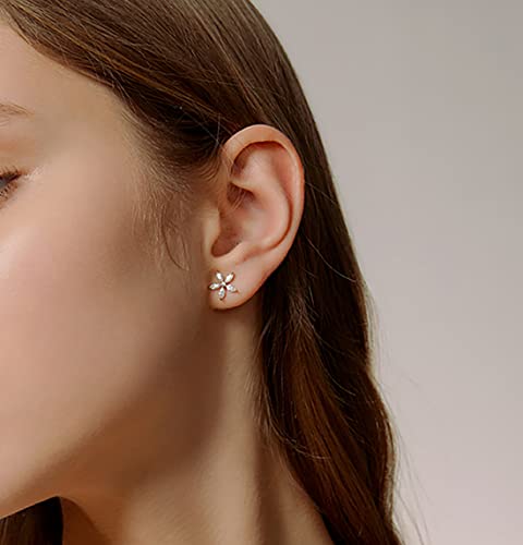 Sluynz 925 Sterling Silver Dainty Cz Leaf Crawler Earrings Cuff For Women Teen Girls Wrap Earrings Piercings Daisy Earrings (Gold Plated) #TOP2