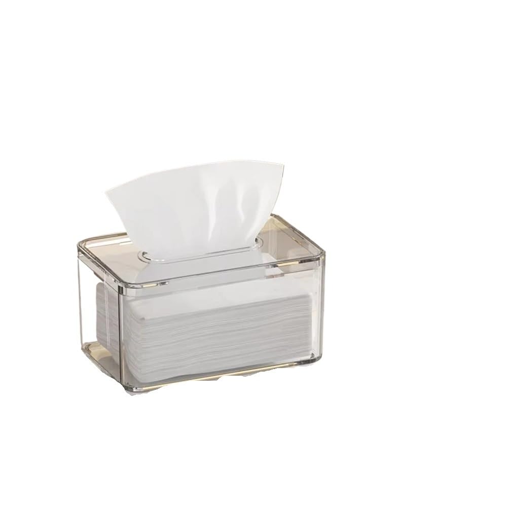 1pc Transparent Acrylic Tissue Box Holder, Desktop Napkin Dispenser For Tea Table & Hotel Storage
