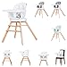 Chipolino chaise haute 3 en 1 Rotto siège pivotant réglable en hauteur, coloris:blanc