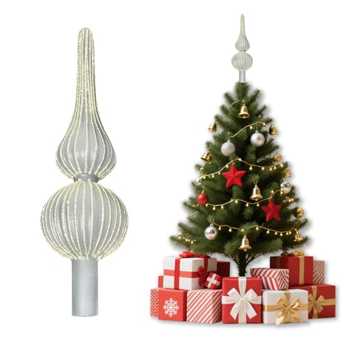 Christbaumspitze Stern Glas,Weihnachtsbaumspitze Mit Schimmerndes...