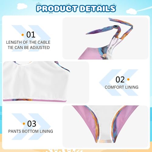 Pastel Color Giraffe Pink Girls Bikini Sets 2 Piece Swimsuits Bathing Suit Swimwear4