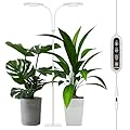 PRONORO Grow Light, 2-Head LED Floor Plant Growing Lamp, Full Spectrum Plant Light for Indoor Plants, Extended&Built-in Power Cord, Automatic On/Off Timer, 6-Level Dimming, Adjustable Height of 63 in