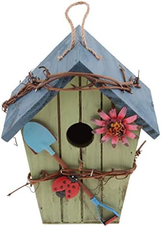FLAMEER Decorative Hanging Bird House, Insect Hotel for Garden Balcony, Yard - Rural Style, Housewarming Gifts - D