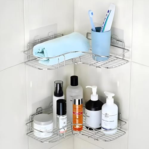 Homeor Stainless Steel Multipurpose Self Adhesive Corner Shelf fo...