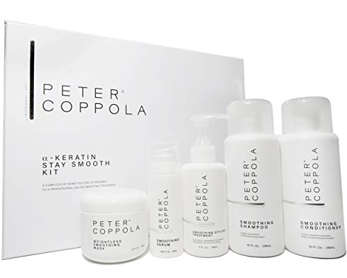 Peter Coppola a-Keratin Stay Smooth Kit - Keratin Hair Treatment Kit - Shampoo, Conditioner, Mask, Styling Treatment, Smoothing Serum - Hydrate Nourish Repair Damaged Hair