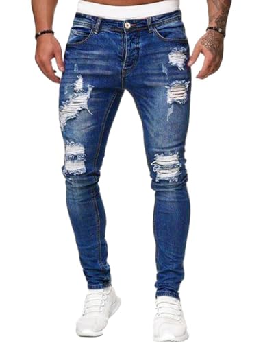 Kinghua Ripped Jeans Pants for Men Summer Slim Pantalones De Hombre Casual Skinny Distressed Denim Pants with Pockets