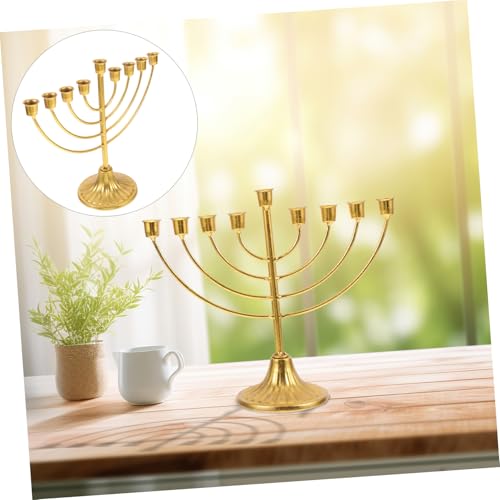 Chandelier Hanoukka 9 branches en fer forgé stable et durable