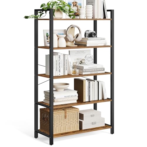 VASAGLE 5-Tier Bookshelf, Bookcase with Steel Frame, Book...