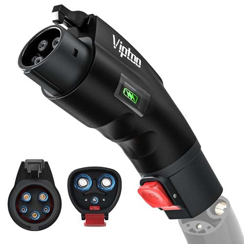 VIPTOO Tesla to J1772 Adapter 60A 250V AC NACS EV Charging Connector with Charging Status Display for Tesla Wall/Destination/Mobile Charger Fast & Safe Charging (Black)