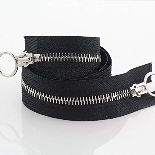 Wymiana zamka błyskawicznego,2 szt. 70/90 cm Otwarte metalowe podwójne suwaki okrągłe suwaki do szycia kurtki płaszcza odzieży DIY akcesoria rzemieślnicze(Army Green,70cm)