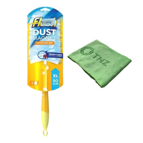 Flaash Dust Magnet Long Handle Duster Starter Kit with Microfibre cloth