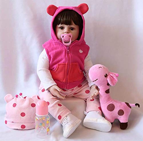 ZIY IUI Réaliste Reborn Baby Doll 23 Pouce/60cm Silicone Souple Vinyle À La Main Nouveau-Né Bébé Fille Enfants Jouet Croissance Parter Cadeau d'anniversaire (60cm)