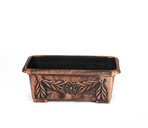 Sapphire USA 5x7x12 inches Rectangle Planter Rustic Look Flower Seedlings Nursery Pot for Garden Patio Office Ornaments Home Decor Long Lasting Reusable Light Weight (Copper) by Sapphire USA - Used condition - US$11.44