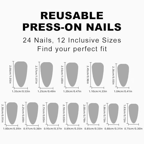 Image of Leaf Press on Nails Gold Glitter Fake Nails Medium Almond False nails with Design French Tip Glue on Nails Artificial Acrylic Nail Full Cover Nude Stick on Nails for Women Manicure 24Pcs