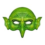 Soochat Witch Mask Scary Green Old Hag Mask Half Face Wizard Props for Halloween Horror Cosplay Party Costume Props