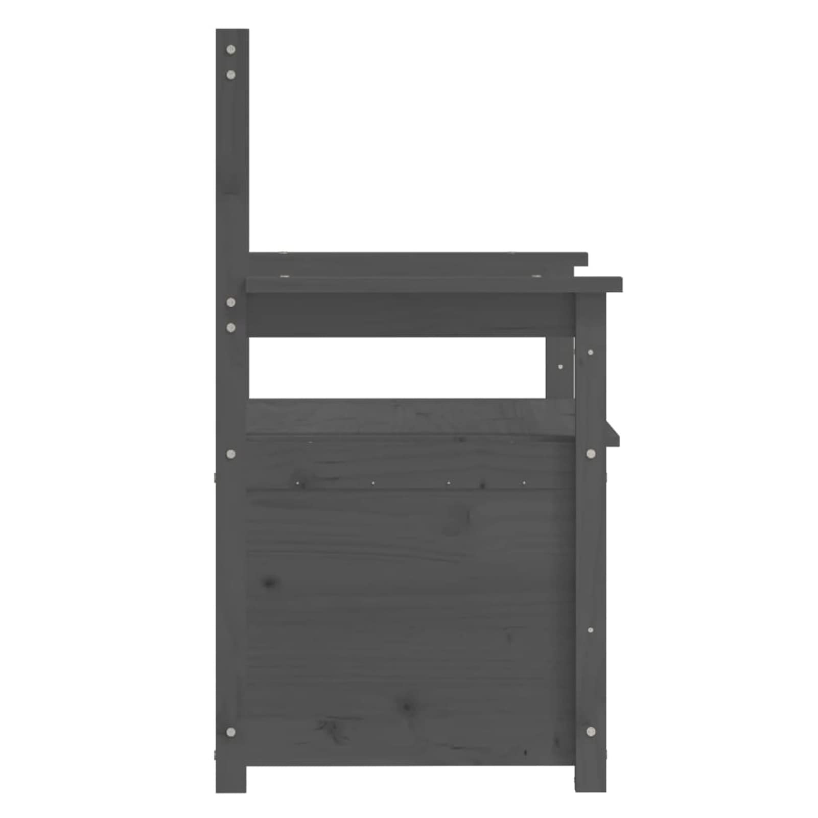 Festnight Sitzbank mit Stauraum Holz Truhenbank Holz Gartenbank Kissenbox mit Stauraum Holzbank Truhenbank Sitztruhe Balkon Sitzbank Grau 112,5x51,5x96,5 cm