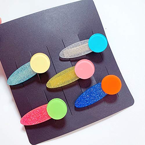 Pinzas de cabello Horquilla for niños Candy Color Smiley Hairpin Super Fan Little Girl Accesorios for el cabello Clip for el cabello roto Hebillas de pelo (Color : E) Cover