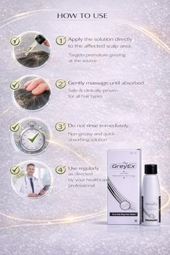 Image of Greyx Solution 30ml | Advanced Grey-verse Repigmenting Technology | Clinically Proven Dual Hair Action | Prevents Premature Greying | Unisex Hair Serum